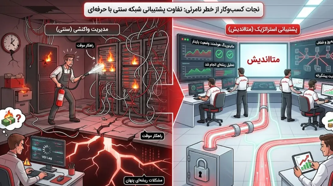 تصویر برای مقاله دلایل انتخاب متااندیش برای تغییر تیم پشتیبانی شبکه